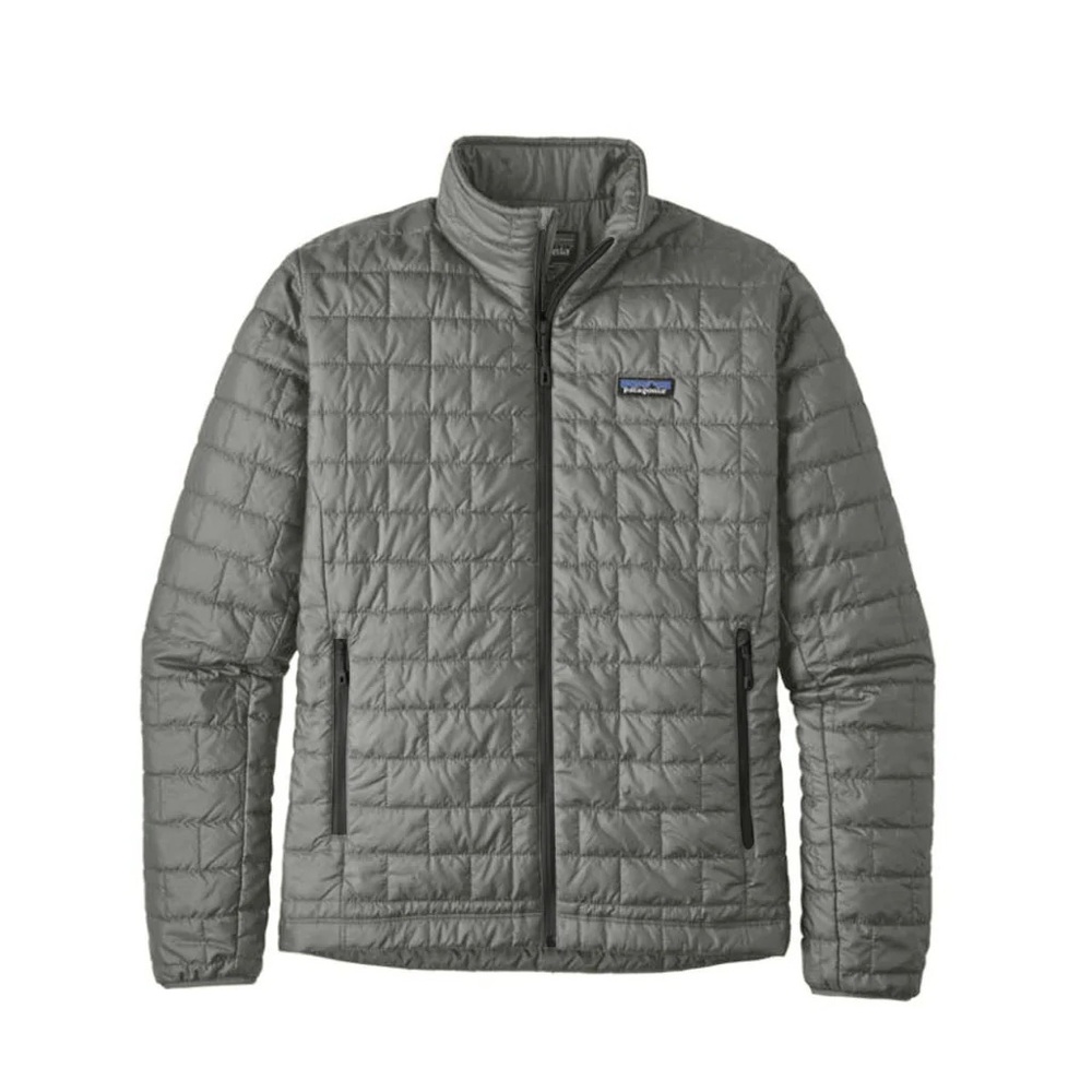 Patagonia Nano Puff Cave Grey Full Zip Quilted Jacket Coat Gray Mens Large